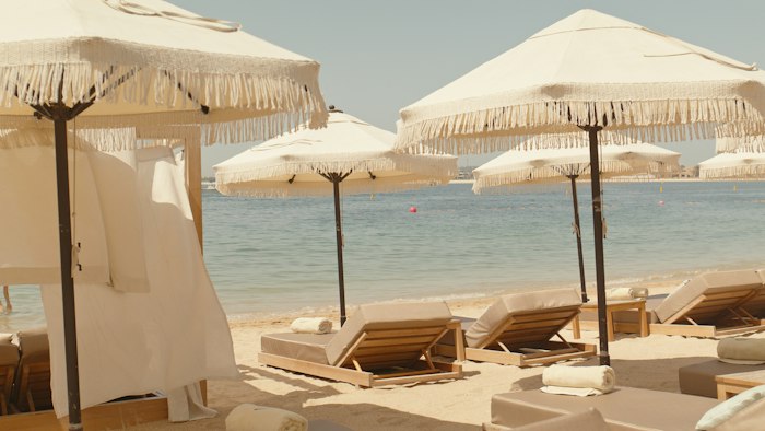 Sun beds on the beach