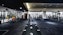 Open gym space with dark flooring