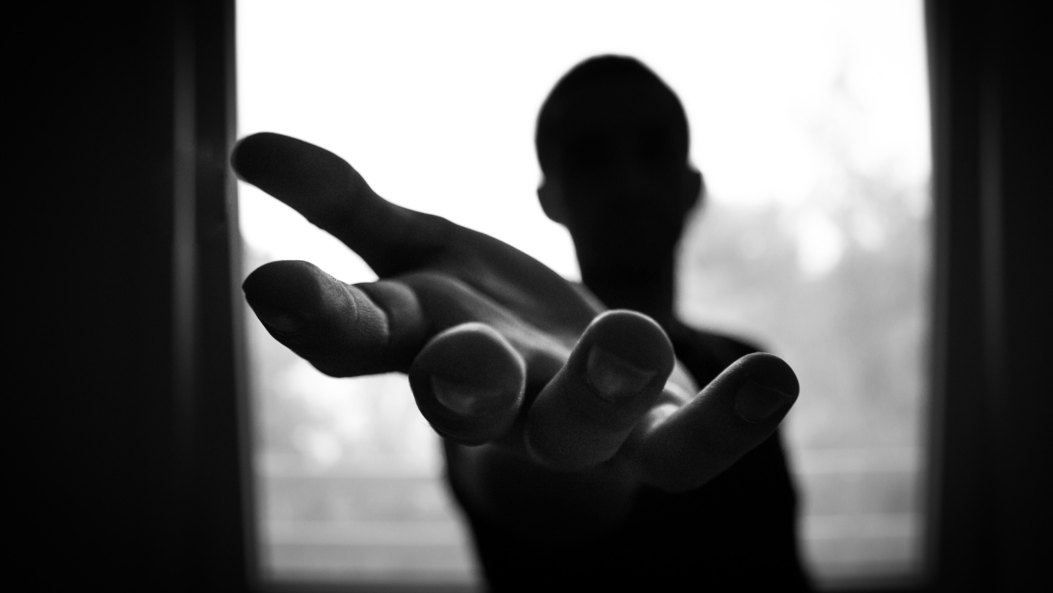 Man reaching out hand