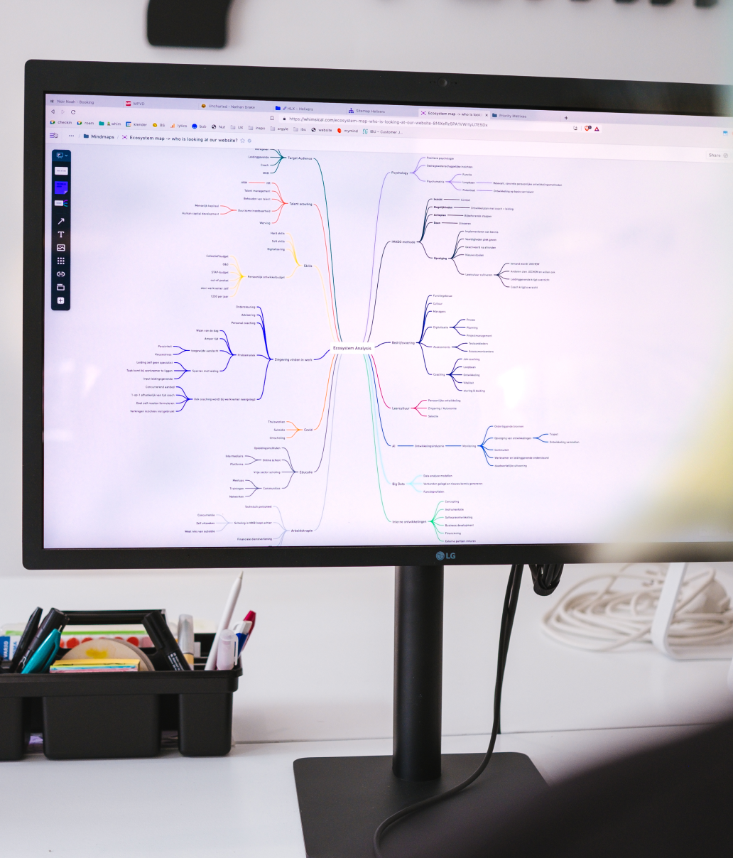 Spider chart on a monitor