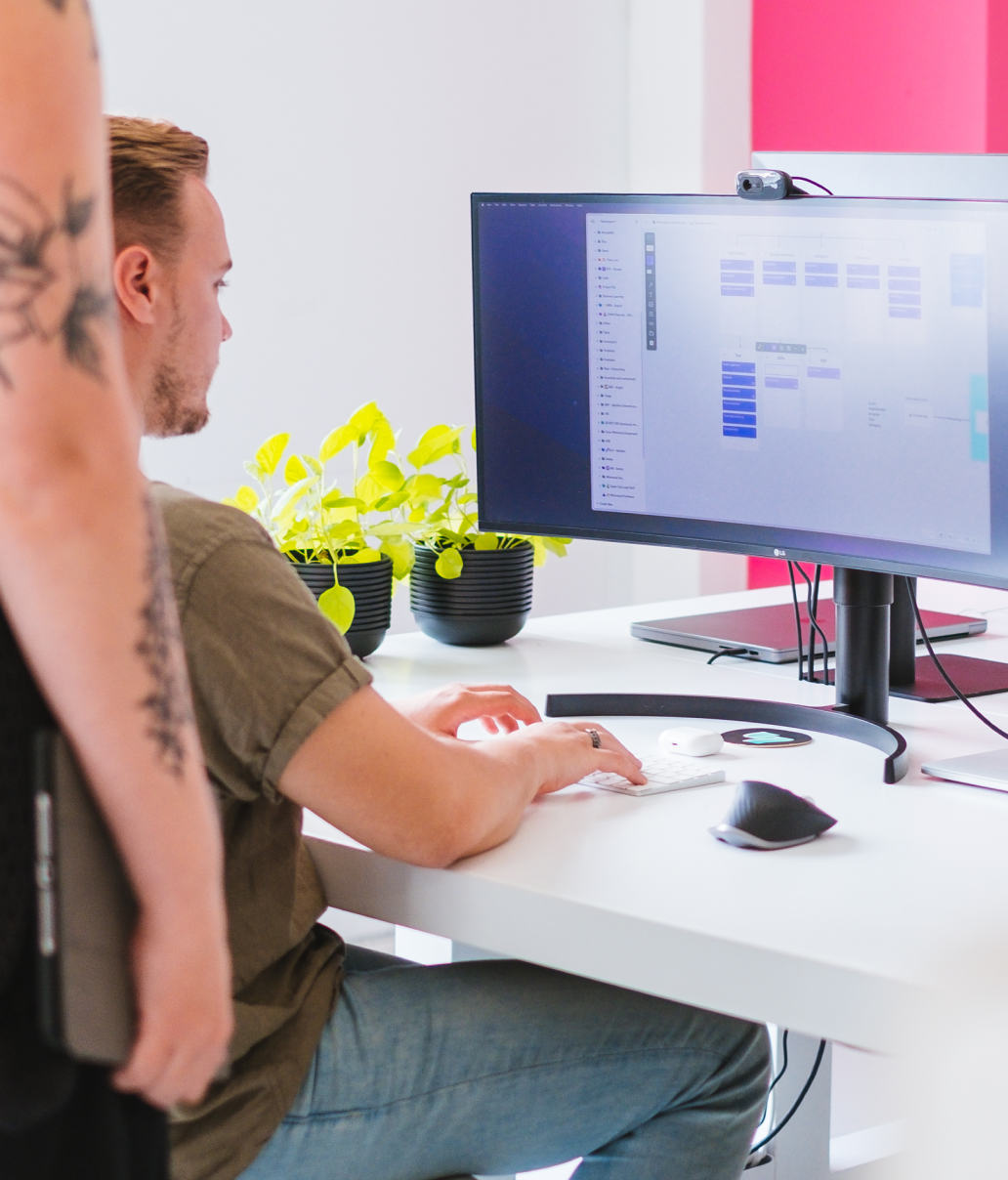 Man working in front of monitor