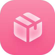 Pink package-shaped icon