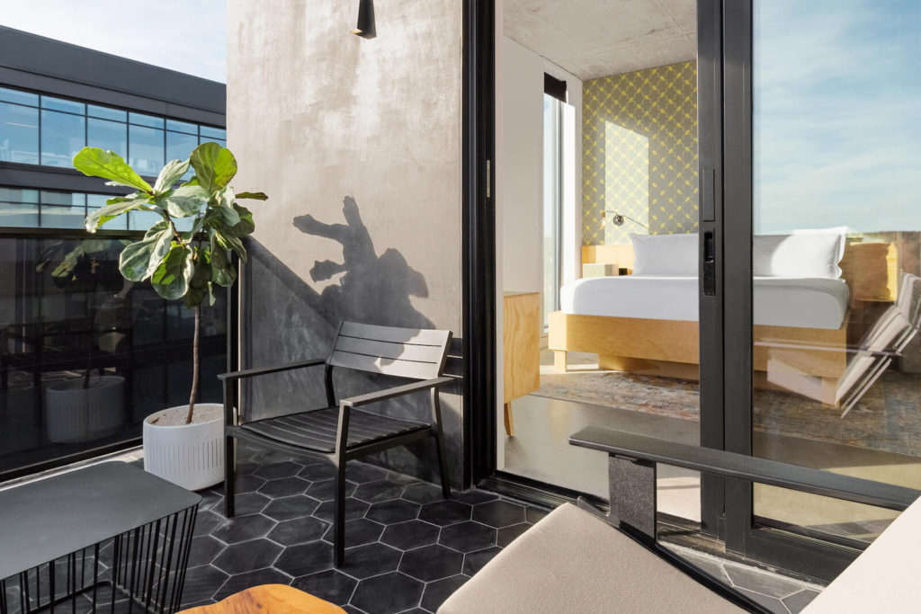 view of room from its balcony