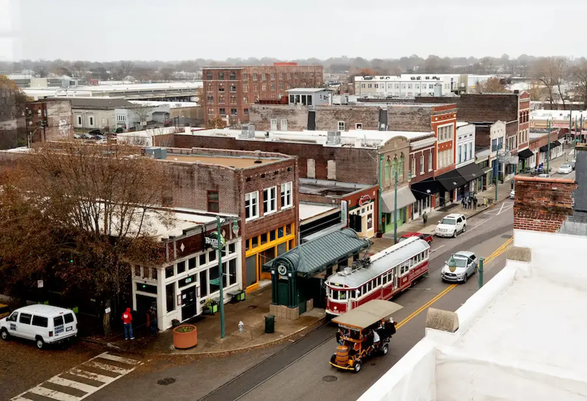 idyllic small town downtown