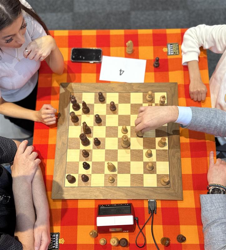A group of people playing chess