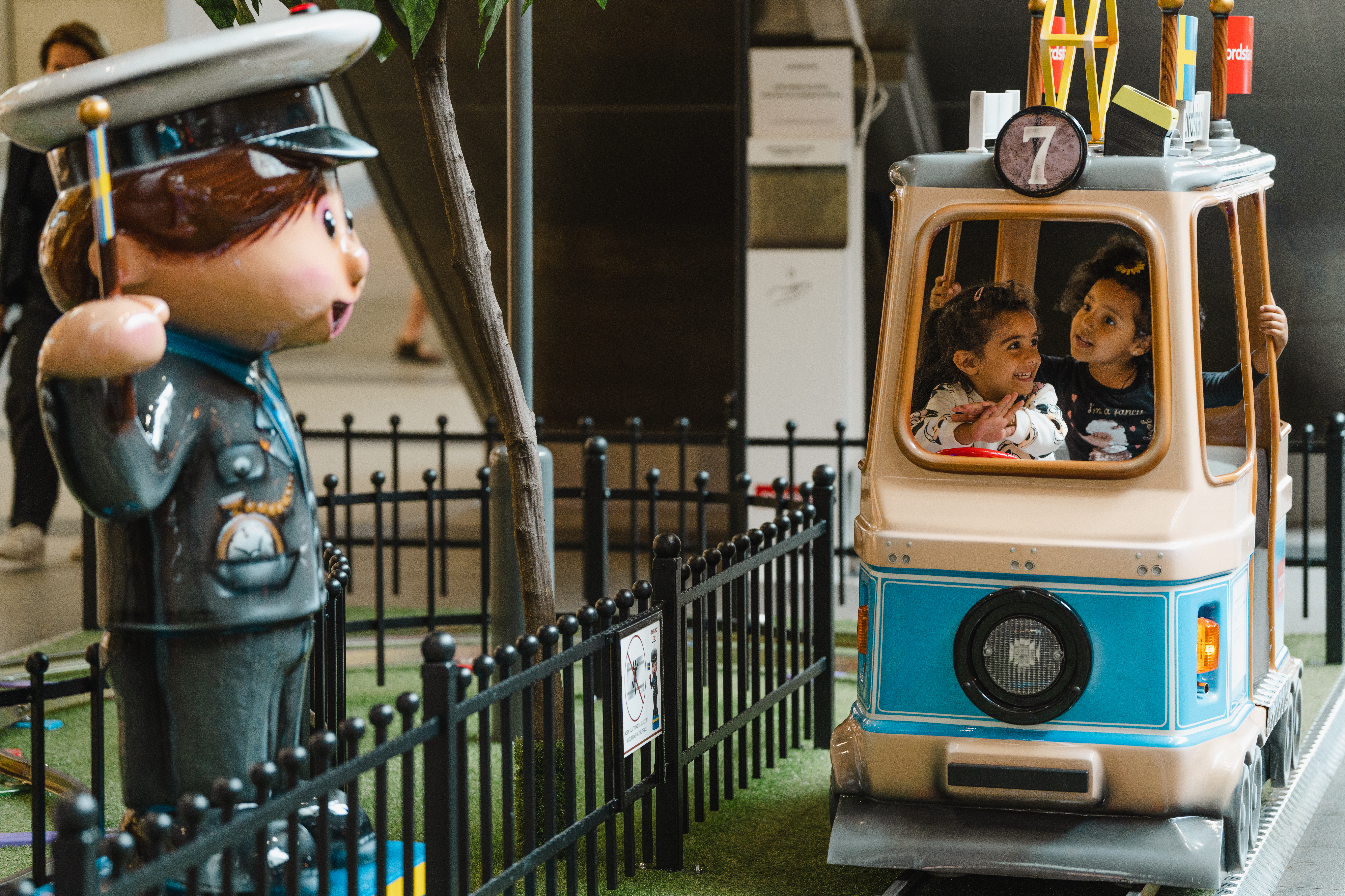 Children in small train
