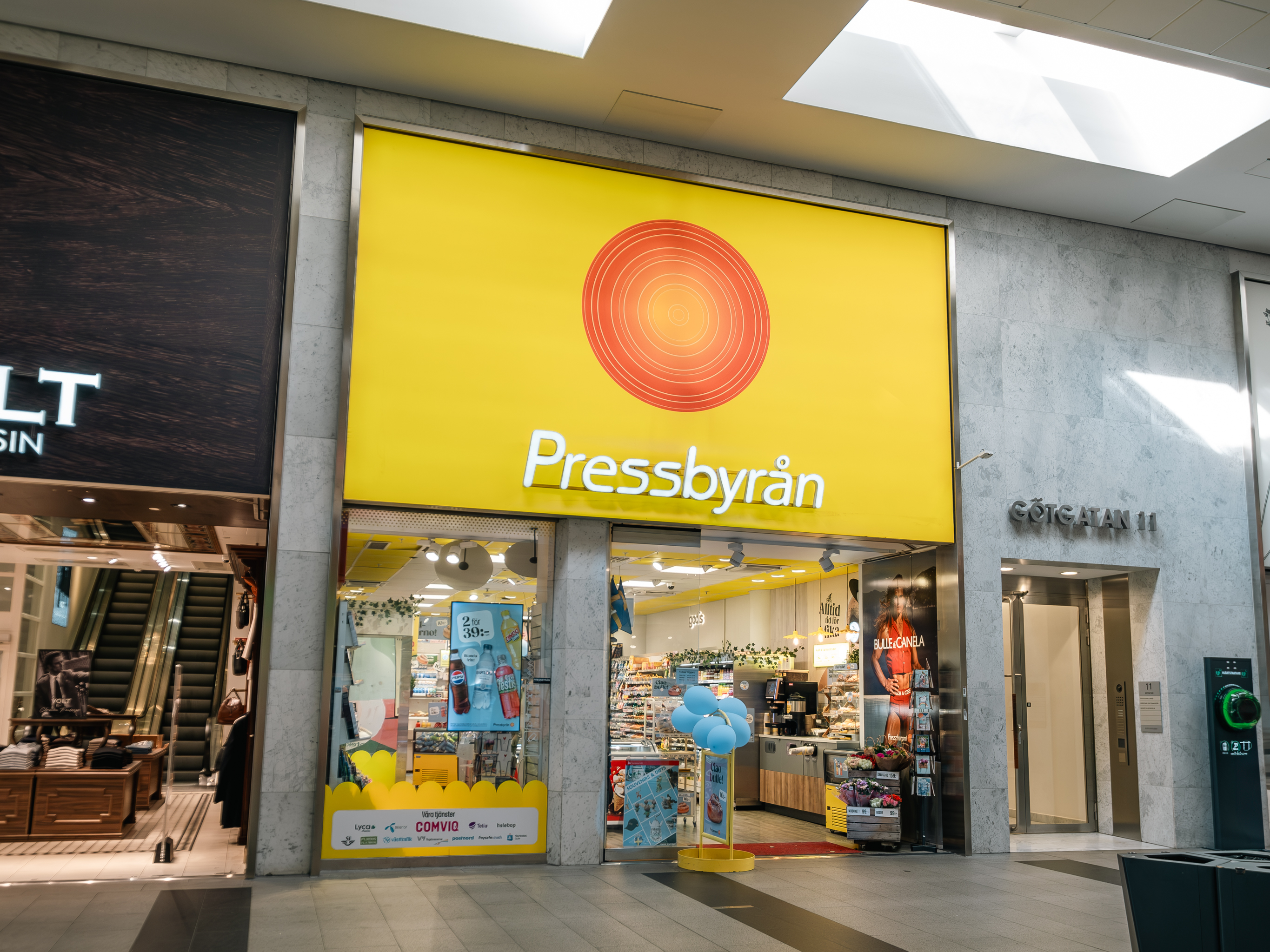 Butiksfasad Pressbyrån Götgatan