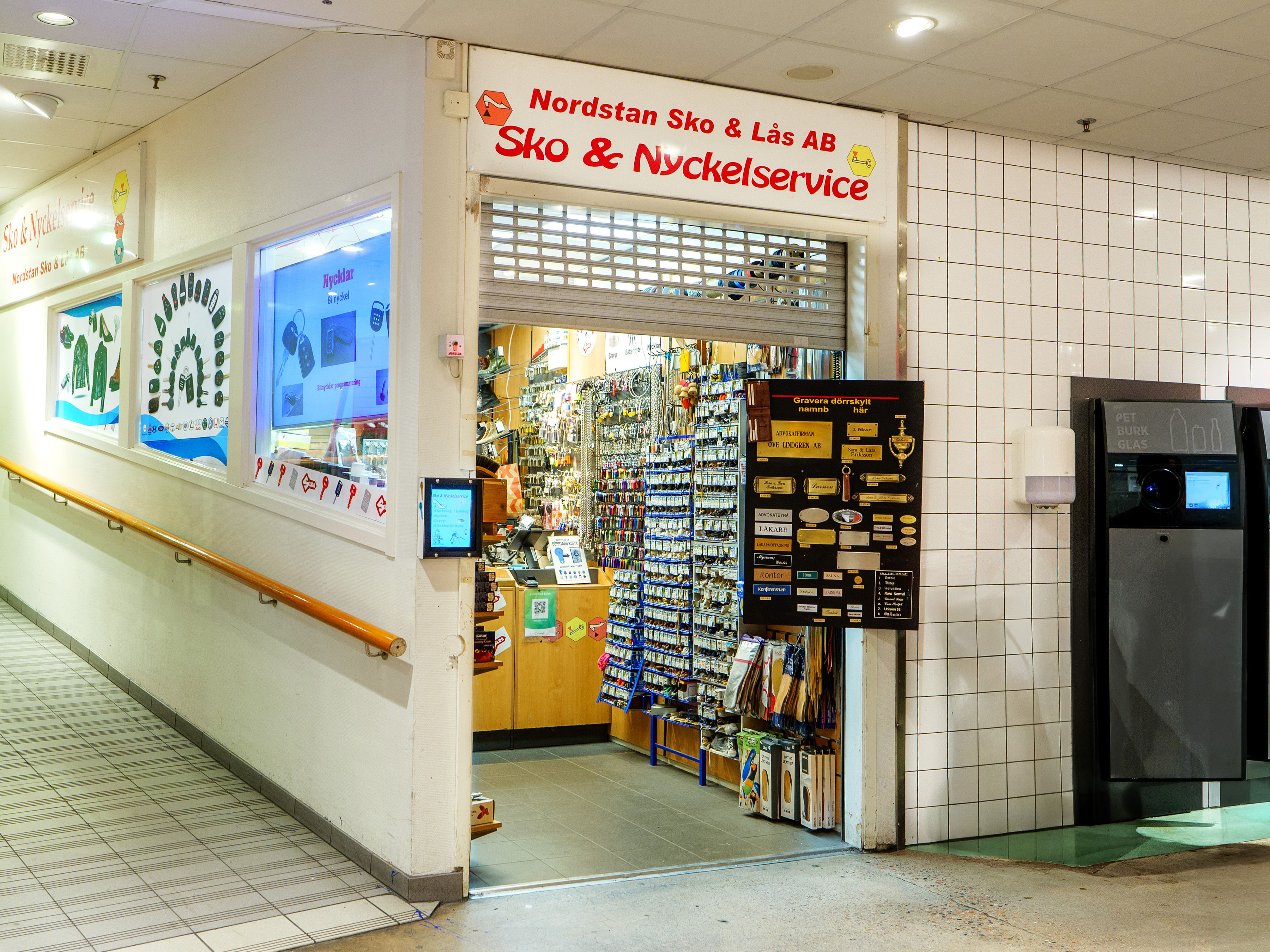 Butiksfasad Nordstans Sko & Lås