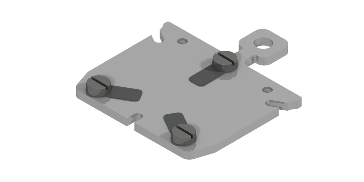 Control Spring Plate Flag Style Sample Plate Configuration with 3x Leaf Springs and 5x M1.4 ...