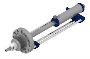 heavy duty (high-torque), single-shaft wobblestick transfer arm (capable of angular deflection) for UHV systems, including airside support.