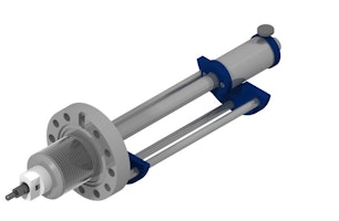 wide angle wobblestick transfer arm (capable of angular deflection) for UHV systems, including airside support.