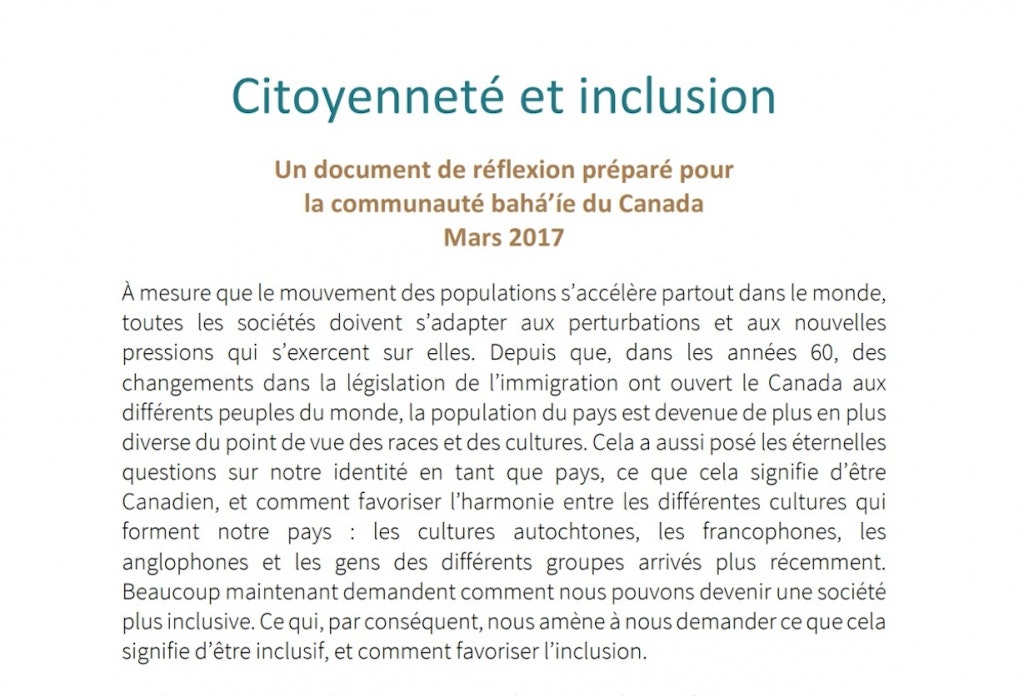 De nouveaux documents de réflexion ont été préparés au sujet de l’inclusion et de la réconciliation