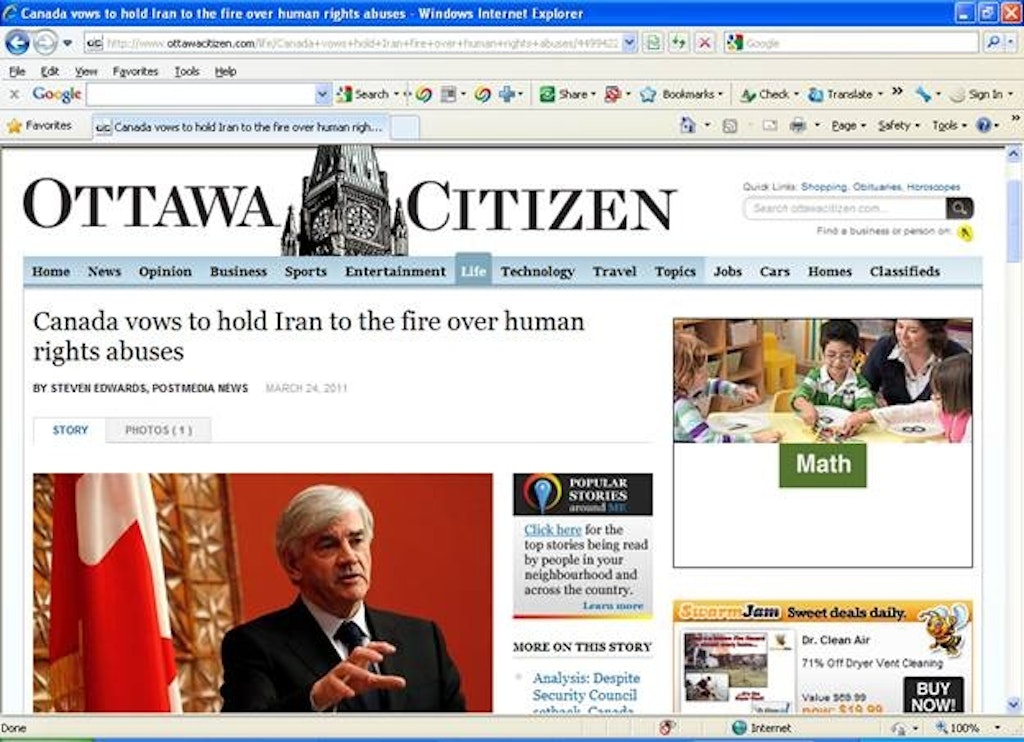 Canada holds Iran to the fire over human rights abuses