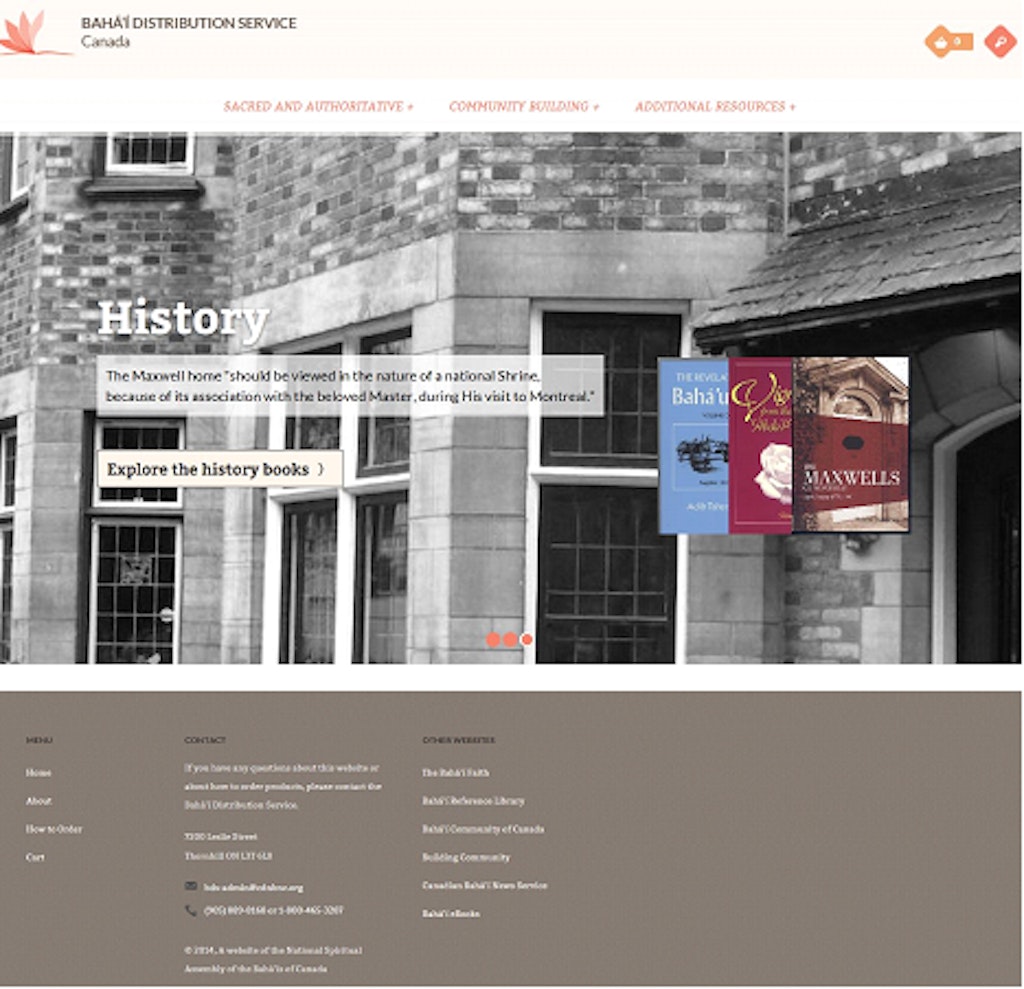 Canadian Baha’i literature distributor launches its new site