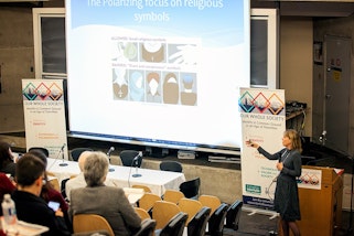 Solange Lefebvre, a research chair at the Université de Montréal, offering her keynote remarks.