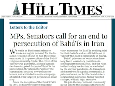 Canadian Parliamentarians address open letter calling for Iran to halt persecution of Baha’is