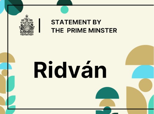 Prime Minister remembers Bahá’ís facing persecution in Iran in Ridván statement