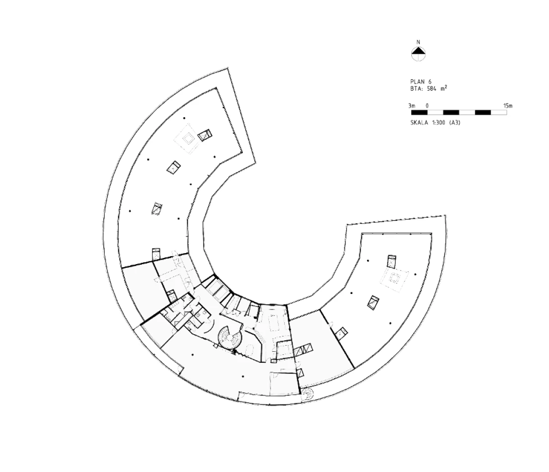 Planritning, våning 6