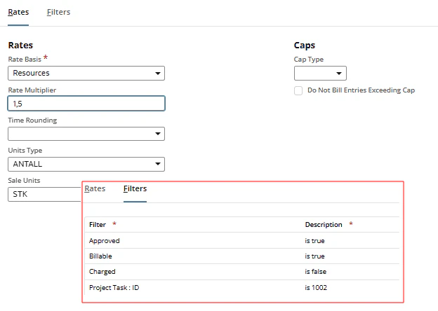 Screenshot from NetSuite