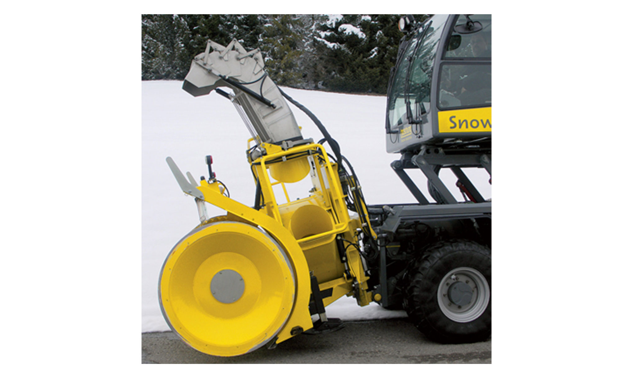 Boschung Snowbooster Series, Souffleuse à neige, Inclinaison avant/arrière de la fixation