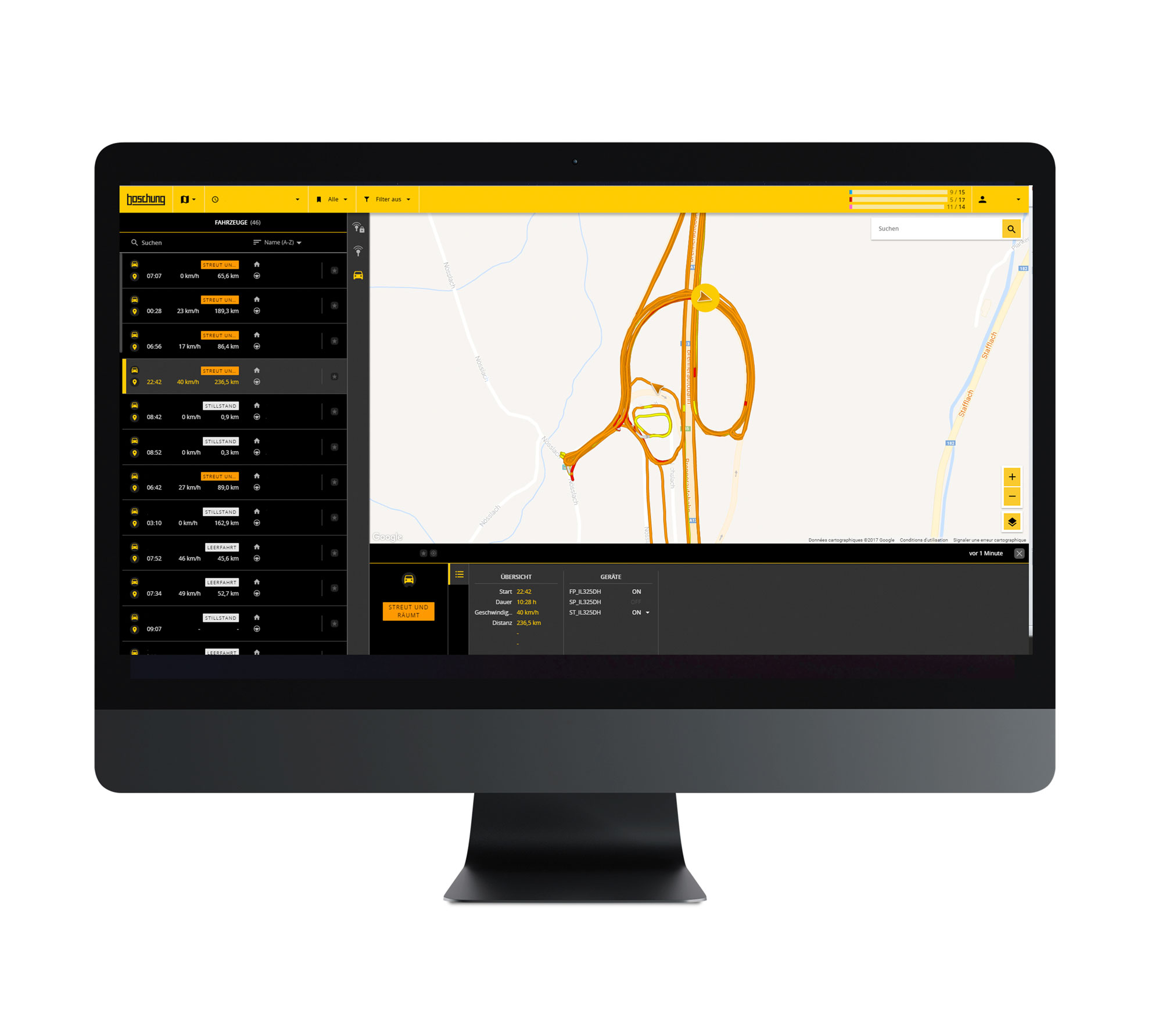 Boschung Vpad, GPS integrated for an intelligent management