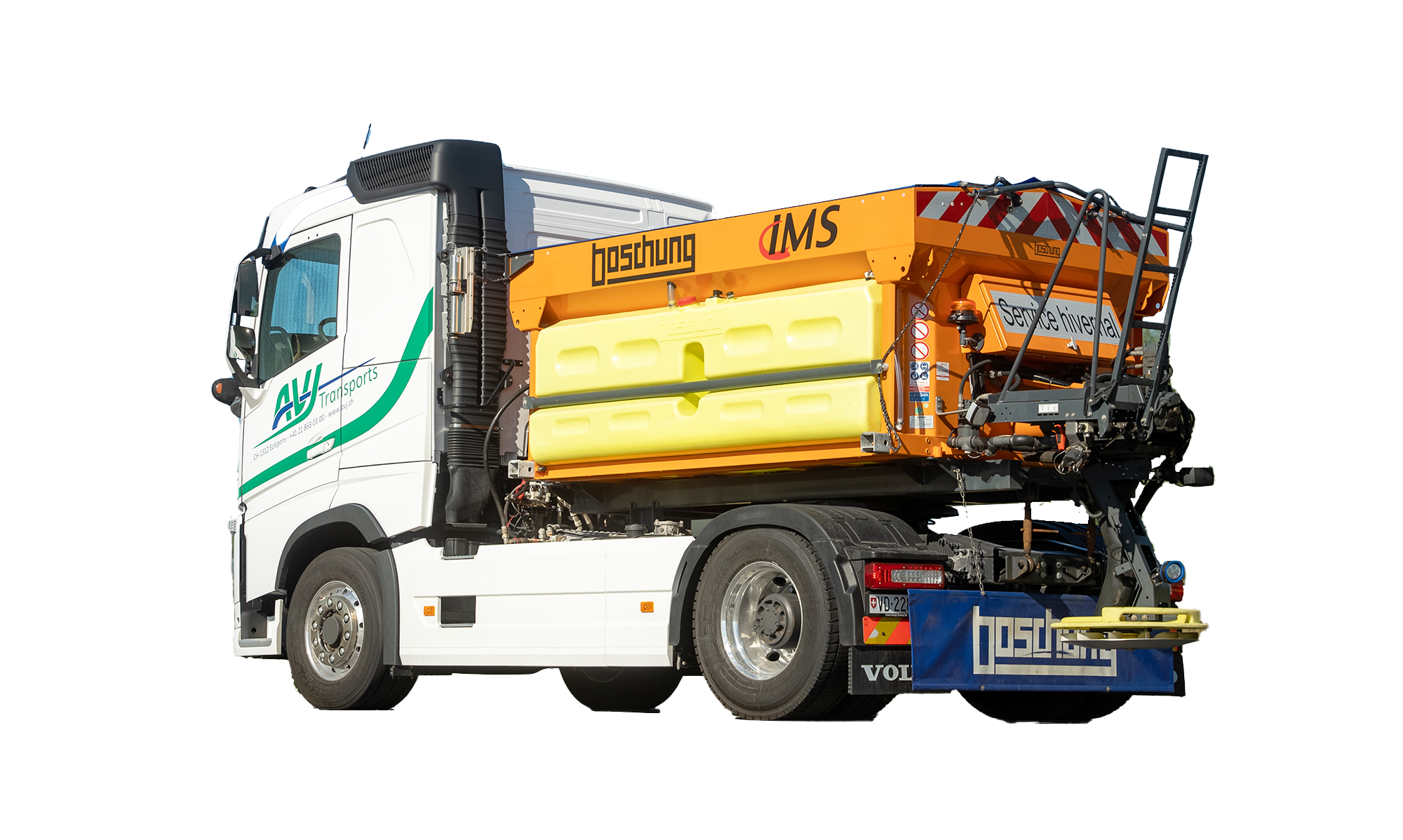 Boschung IMS E, dégivrage mobile, epandeuse