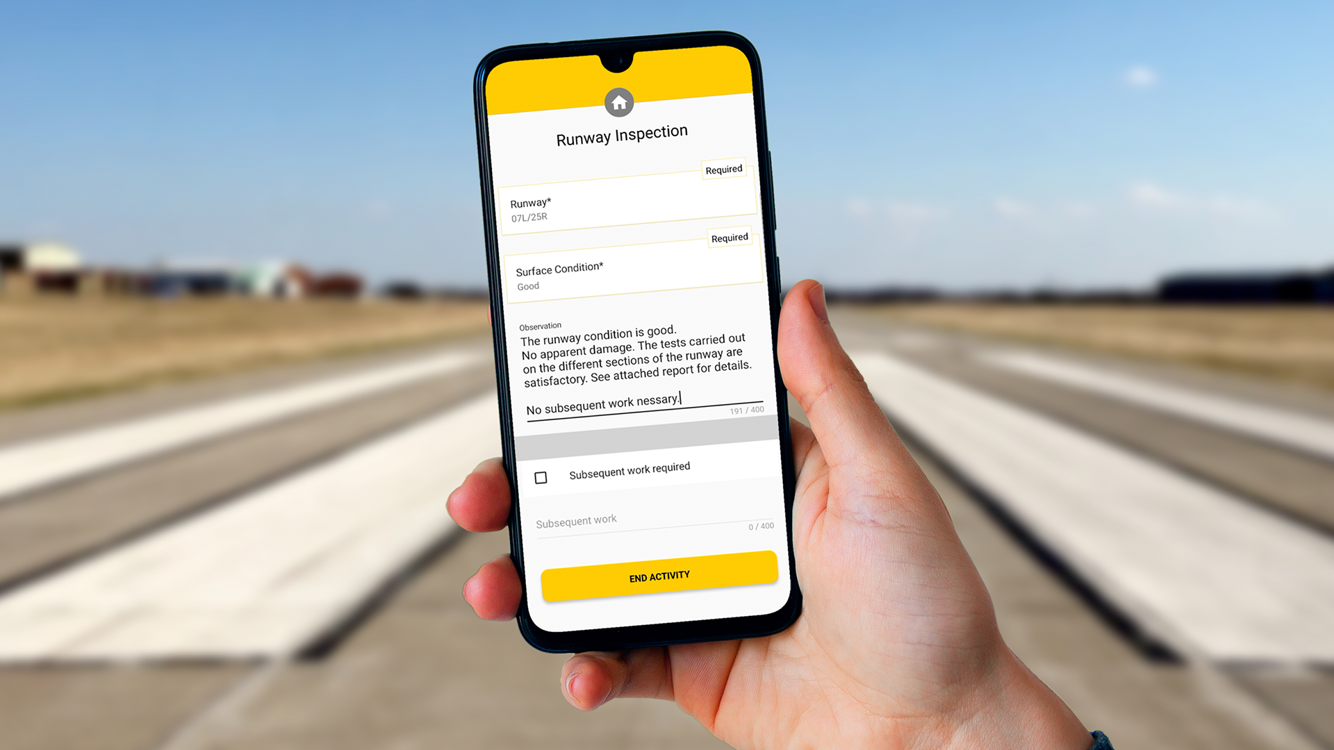 Mithilfe der bMoves Field Service Management Software Start- und Landebahn-Inspektionen effizient verwalten?