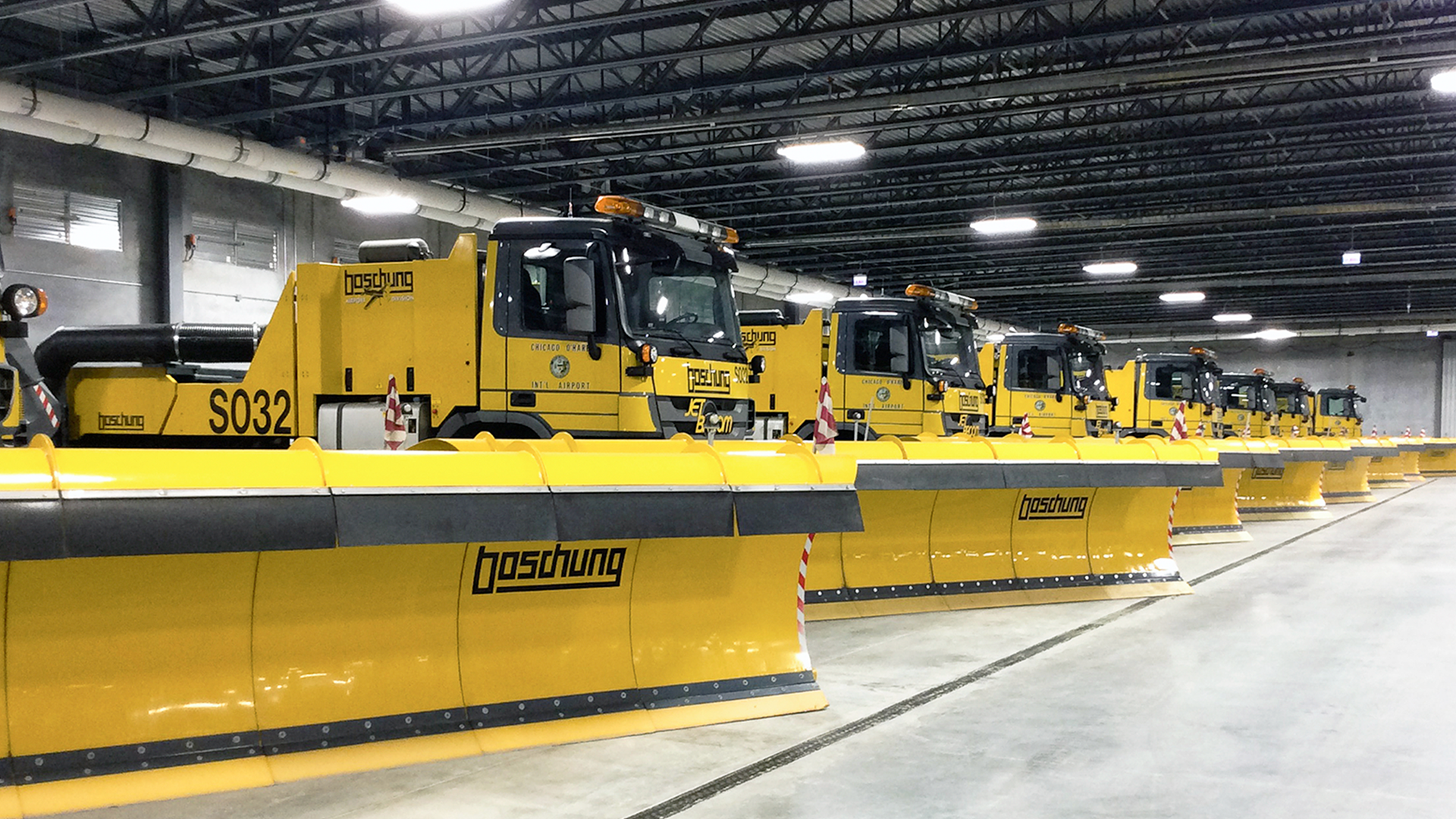 Insgesamt 65 Boschung Jetbrooms werden ab diesem Winter am internationalen Flughafen Chicago O’Hare in Betrieb sein