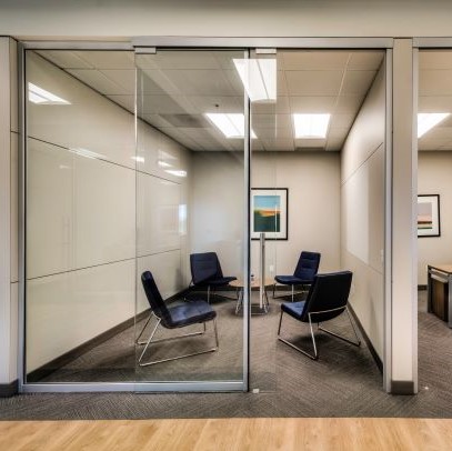 glass walls solid walls meeting room