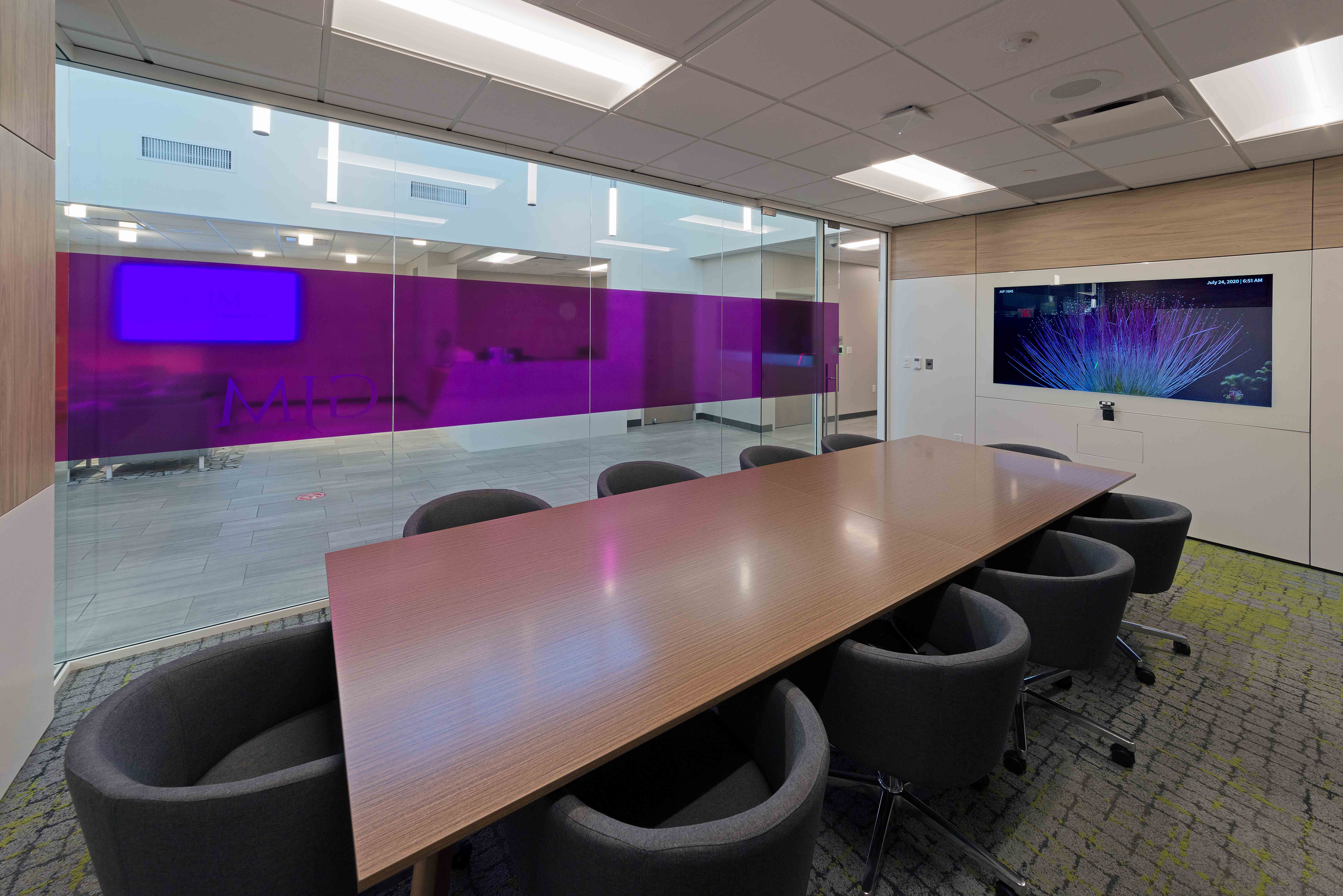 Cleveland commercial + office glass wall solid wall integrated technology