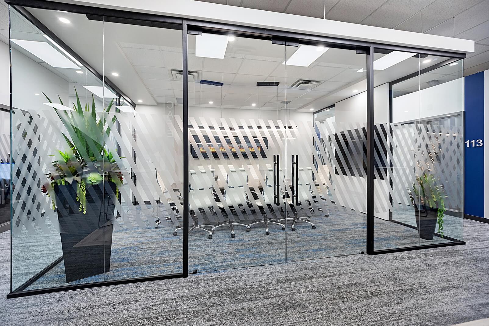 Falkbuilt Edmonton North commercial + office glass wall glass door