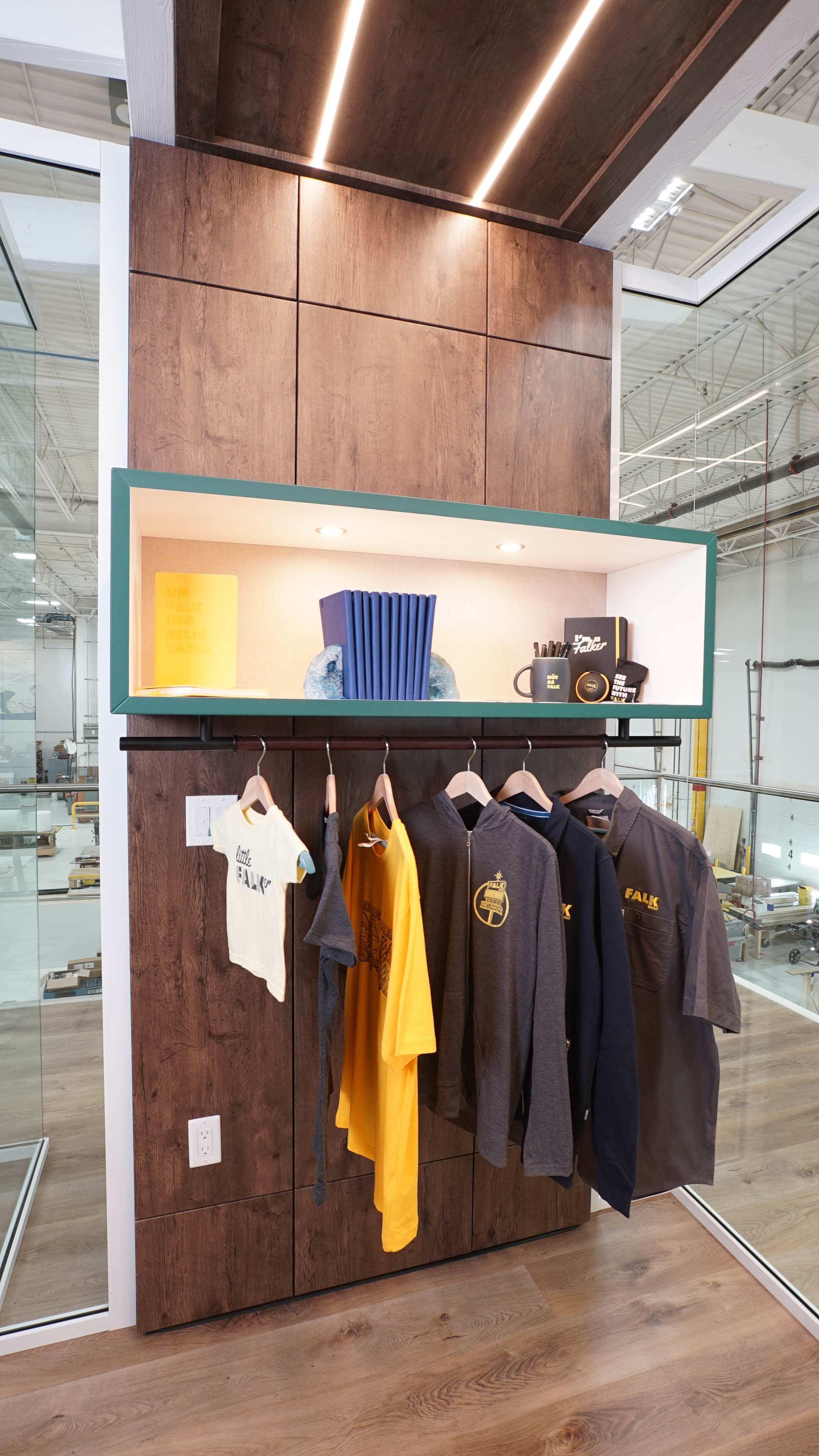 Falkbuilt Calgary retail mill work glass walls