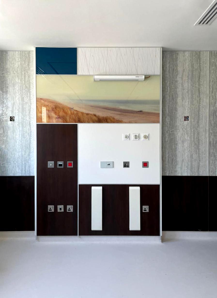 Falkbuilt healthcare headwall cladding electrical finishes