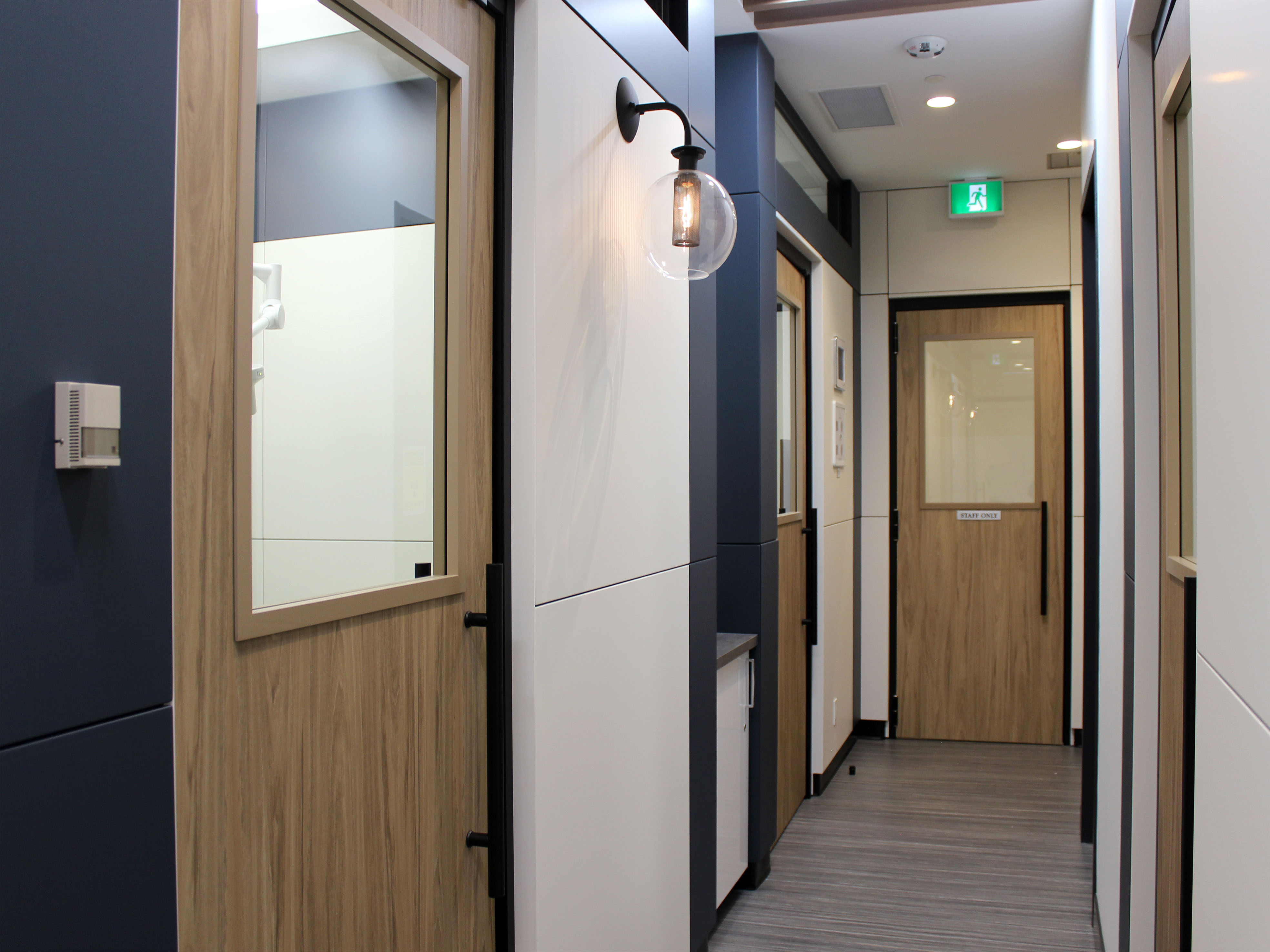 Falkbuilt Calgary healthcare cladding door hardware