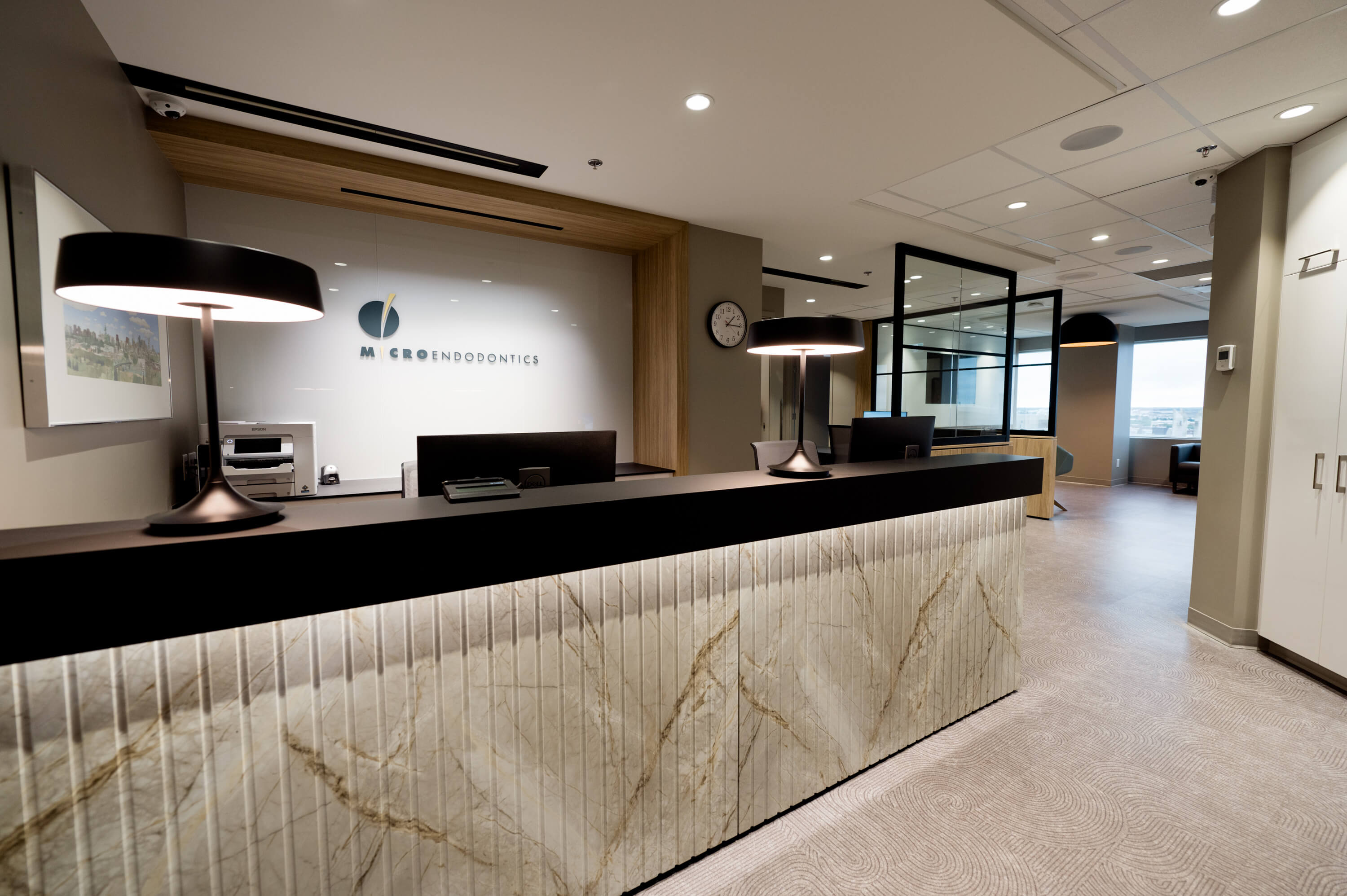 Falkbuilt healthcare project with solid and glass walls