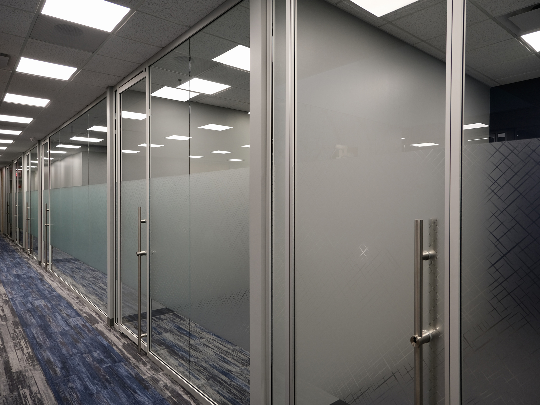 Falkbuilt Des Moines commercial + office glass walls glass doors