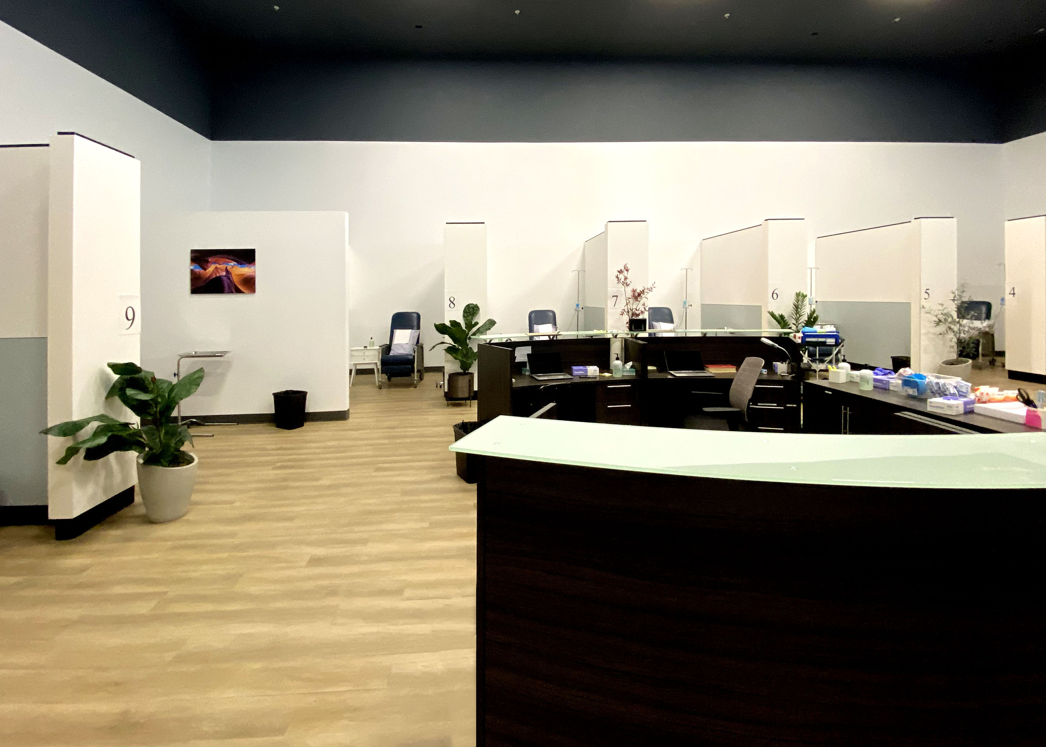 Falkbuilt Salt Lake City healthcare reception desk solid walls