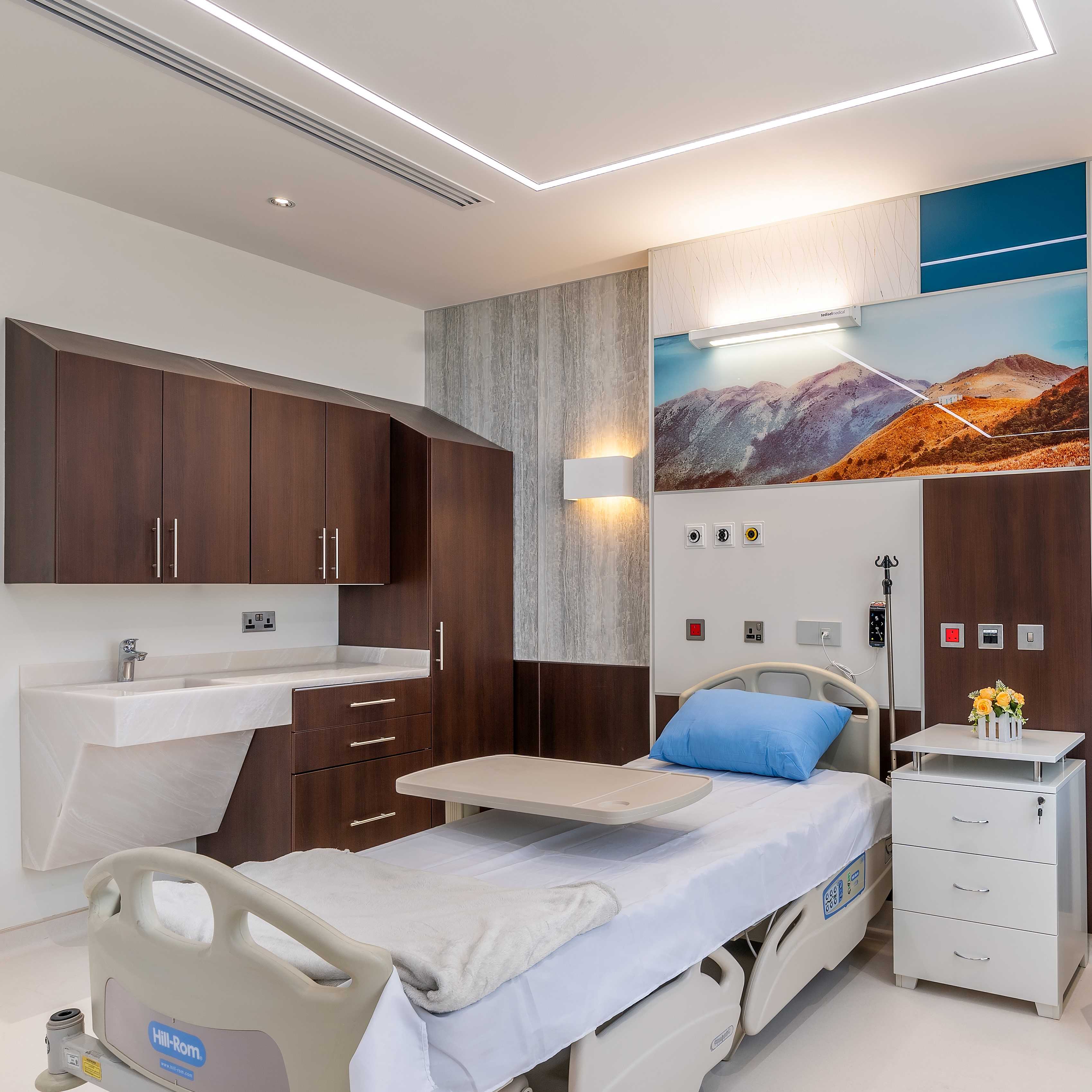 Falkbuilt Dubai healthcare millwork headwall cladding