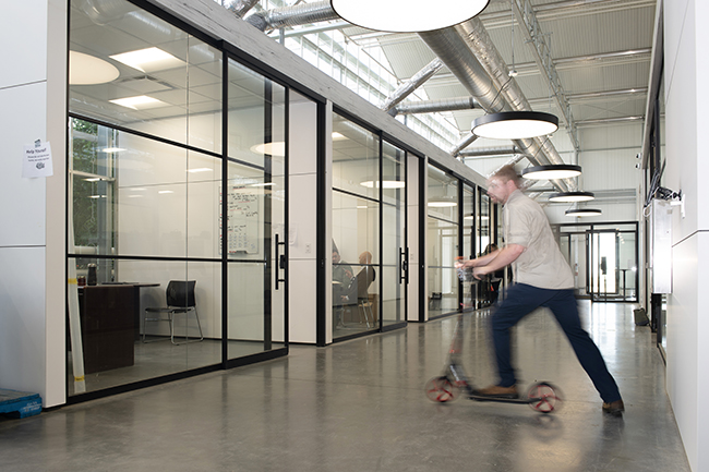 Falkbuilt Calgary industrial falkpod glass doors