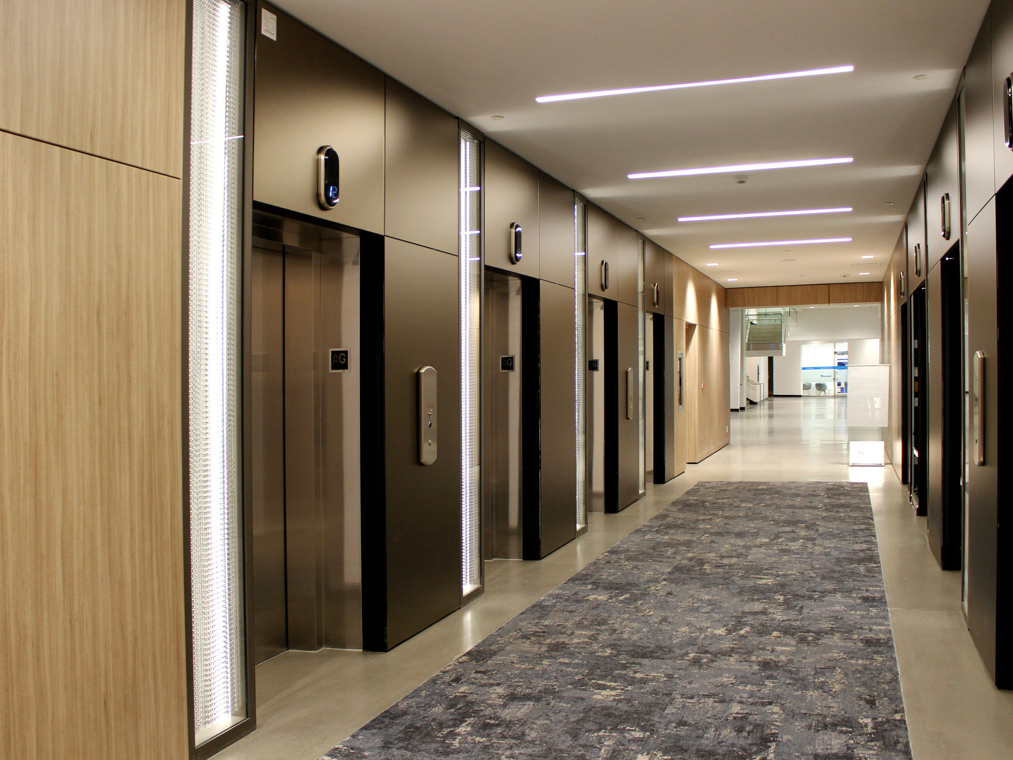 Falkbuilt’s prefabricated construction solutions for corporate interiors features flexible cladding or Falkton for fast lobby renovations with almost no down time or disturbance