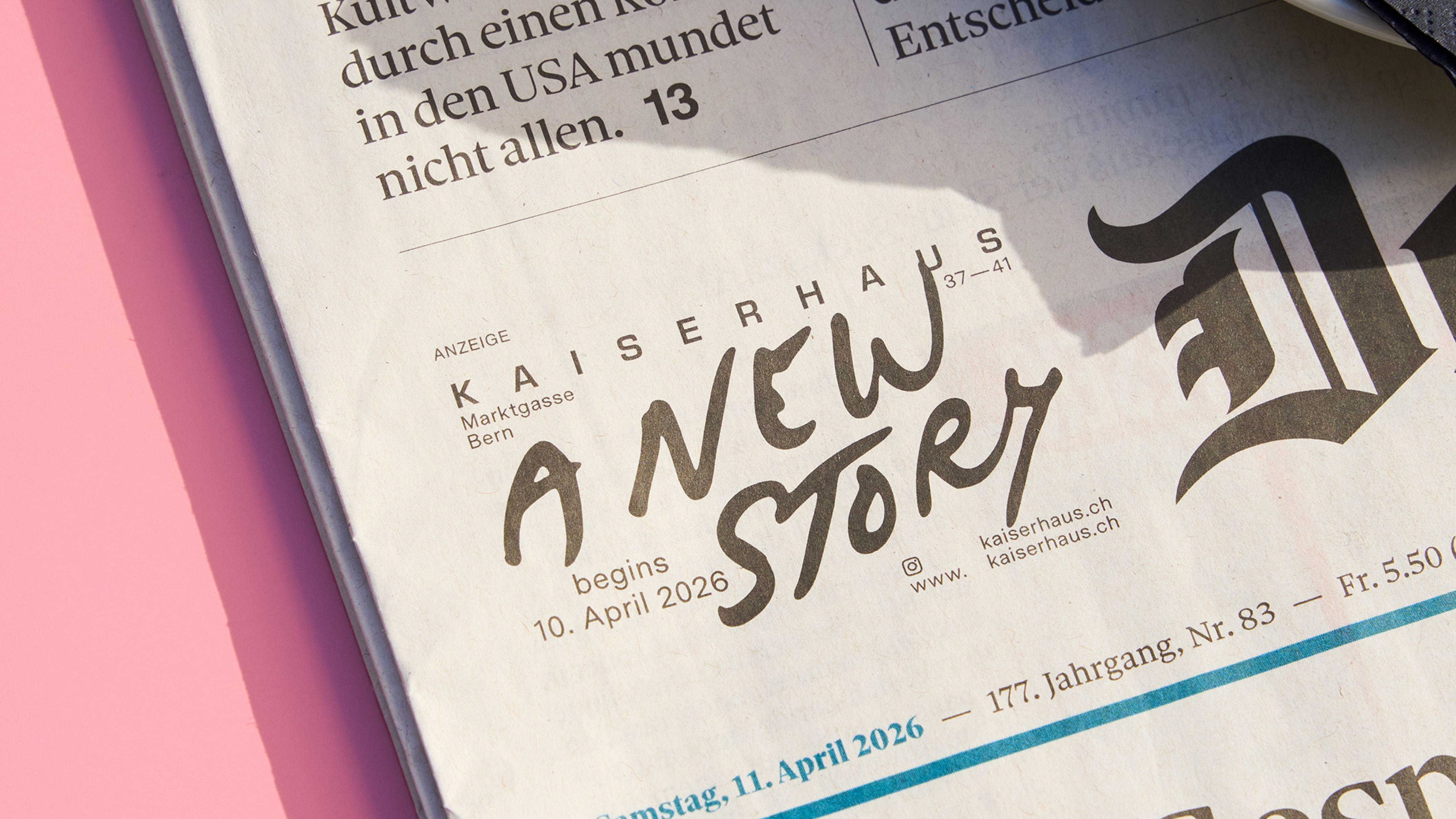 Kaiserhaus – Frontpage der Bund