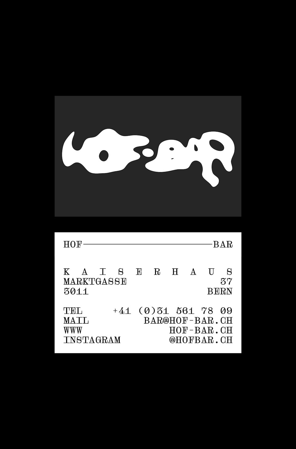 Visitenkarte Hofbar Visk