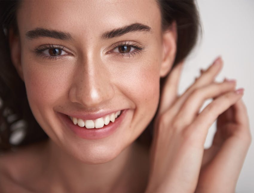 close up of woman smiling