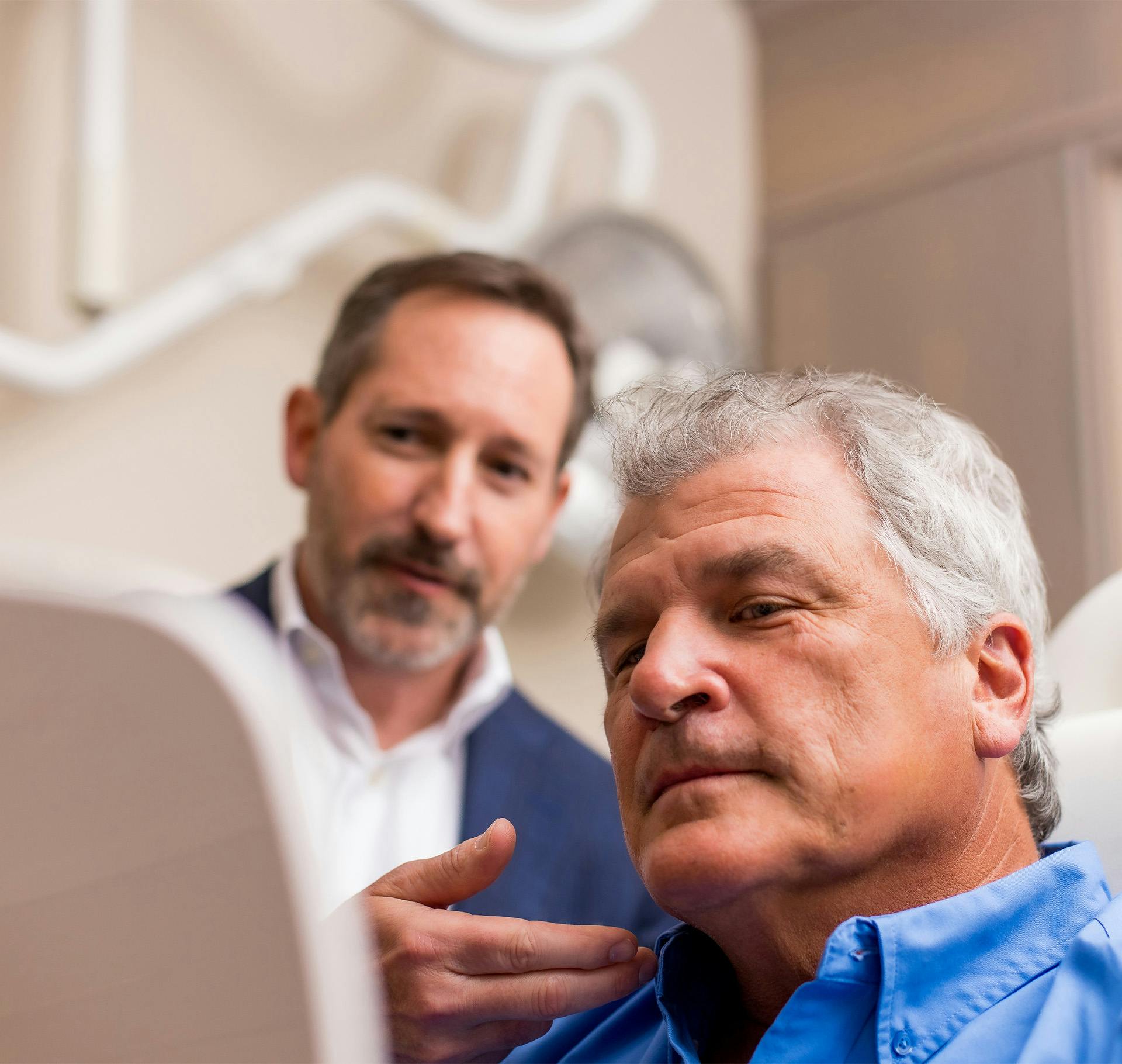 Dr. Morgenstern with a male patient