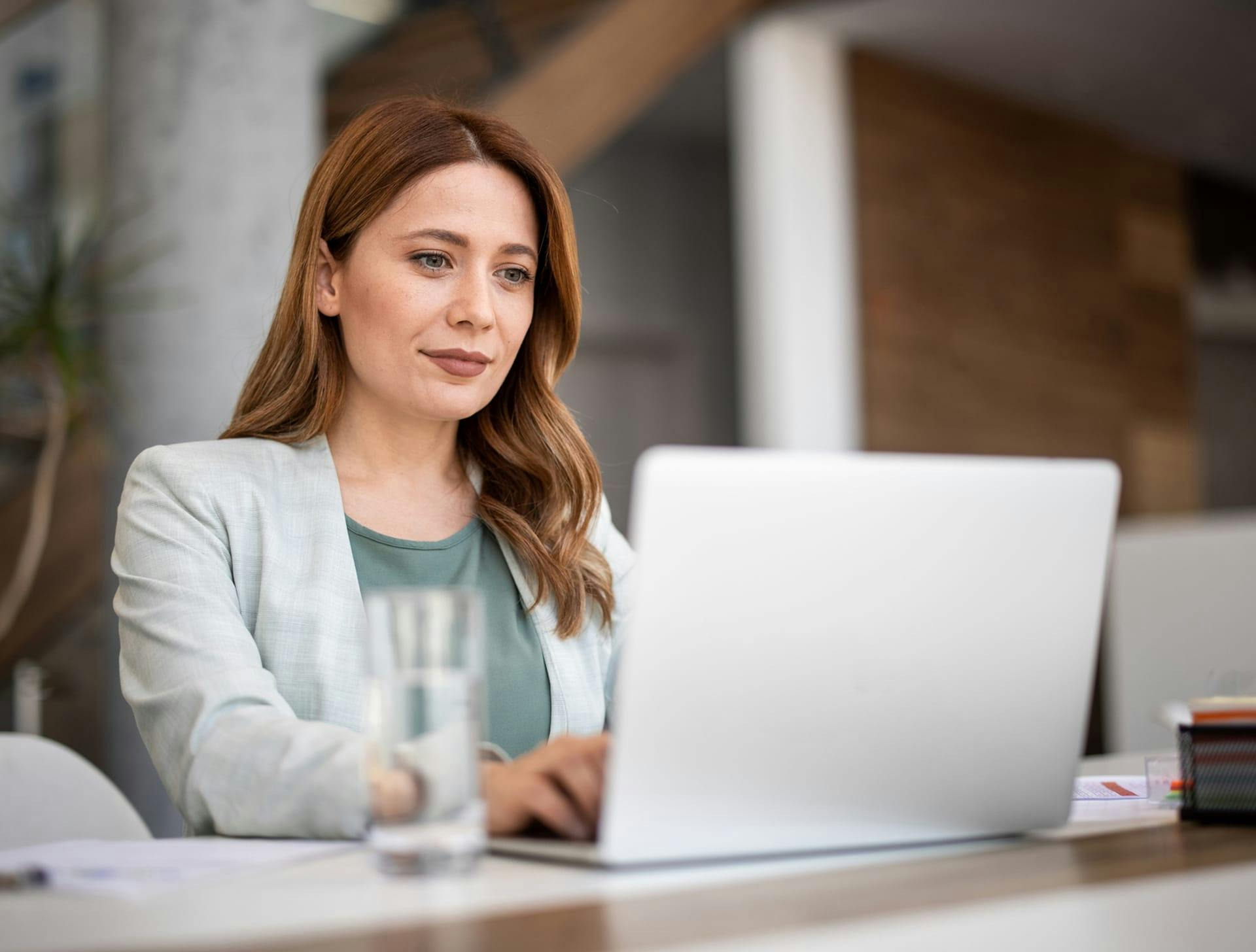 woman on a laptop