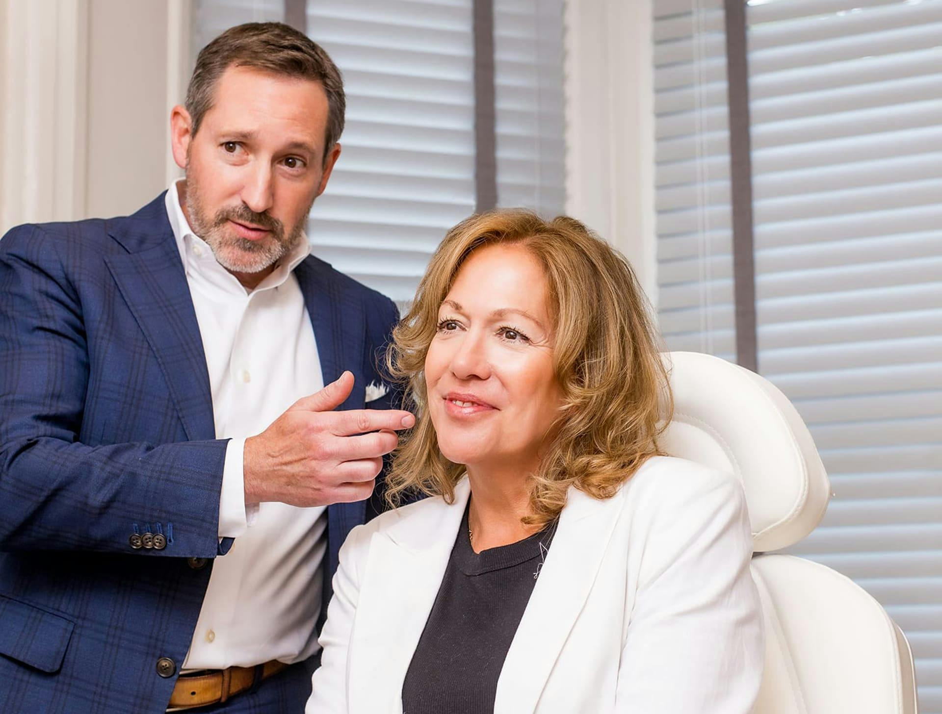 client with nurse and Dr. Morgenstern