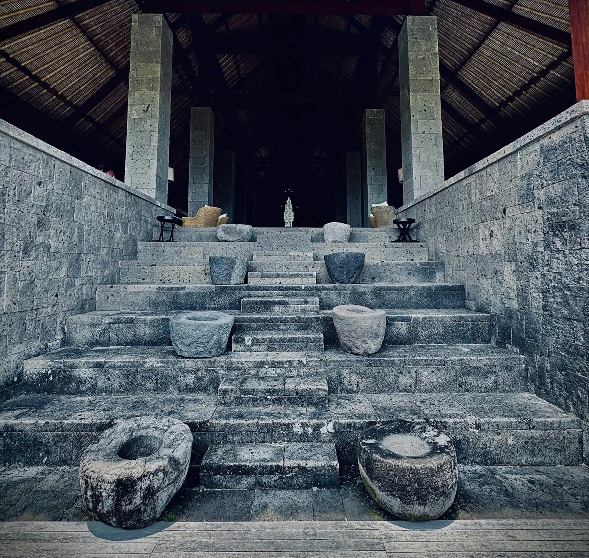 stairs to a big gazebo
