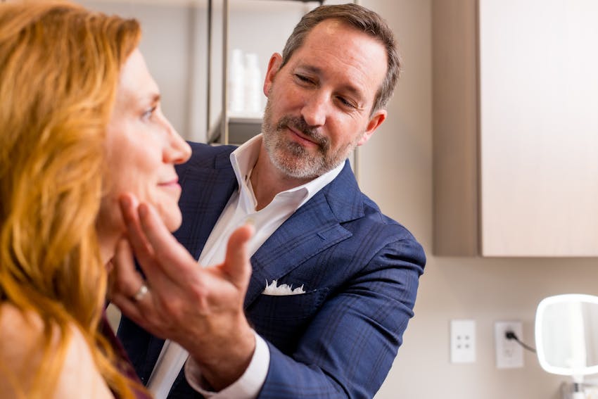 Dr. Morgenstern with client during consultation