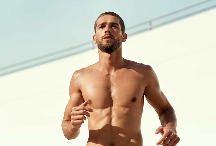 muscular man running