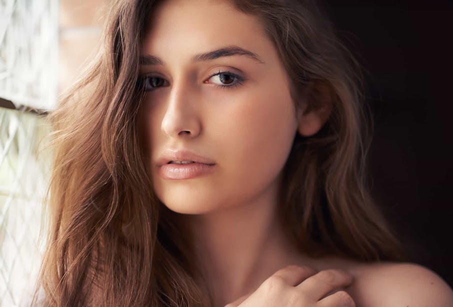woman with long brown hair